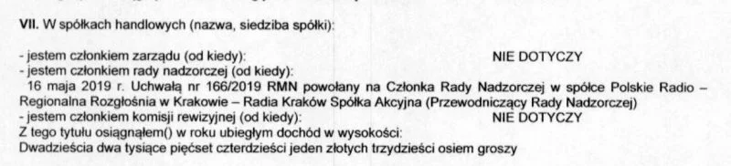 oswiadczenie majatkowe 1 1 - Łukasz Kmita zarabiał w zeszłym roku średnio 19 tysięcy miesięcznie na publicznych posadach